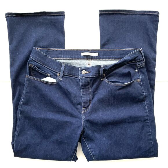 Levis Denim Women’s Curvy Bootcut Jeans Mid Rise Dark Blue Stretch - Picture 12 of 12
